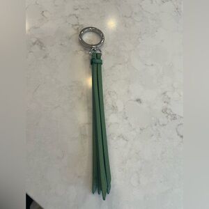 Vera Bradley Green Leather Tassel Keychain